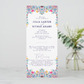 Levendige Mexicaanse Fiesta Style Rainbow Wedding Programmakaart (Staand voorkant)