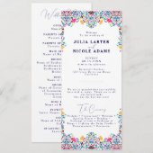 Levendige Mexicaanse Fiesta Style Rainbow Wedding Programmakaart (Voorkant / Achterkant)
