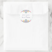 Levendige Mexicaanse Fiesta Style Rainbow Wedding Ronde Sticker (Tas)