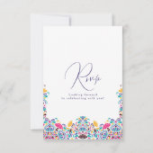 Levendige Mexicaanse Fiesta Style Rainbow Wedding RSVP Kaartje (Achterkant)