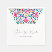 Levendige Mexicaanse Fiesta Style Rainbow Wedding Servet (Voorkant)