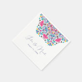 Levendige Mexicaanse Fiesta Style Rainbow Wedding Servet (Hoek)