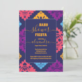 Levendige Mexicaanse Floral Fiesta Baby shower Mei Kaart (Staand voorkant)