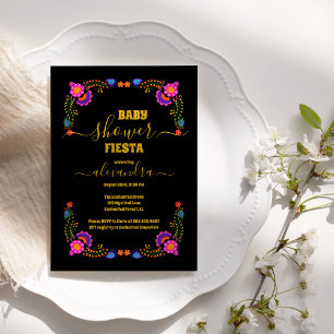 Levendige Mexicaanse Floral Fiesta Baby shower Mei Kaart