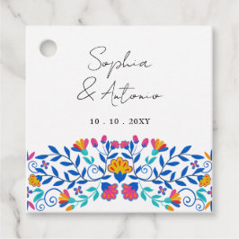 Levendige Mexicaanse Floral Fiesta bruiloft Bedankjes Labels