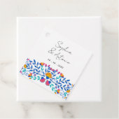 Levendige Mexicaanse Floral Fiesta bruiloft Bedankjes Labels (In situ)