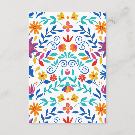 Levendige Mexicaanse Floral Fiesta bruiloft Informatiekaartje (Achterkant)