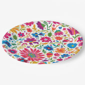 Levendige Mexicaanse Floral Fiesta bruiloft Papieren Bordje (Gekanteld)
