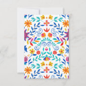Levendige Mexicaanse Floral Fiesta bruiloft RSVP Kaartje (Achterkant)