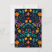 Levendige Mexicaanse Floral Fiesta Wedding QR-code RSVP Kaartje (Achterkant)