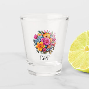 Levendige Mexicaanse Folk Art Floral Custom Initia Shot Glas