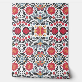 Levendige Mexicaanse Folk Art Floral Vector Patroo Behang