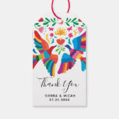 Levendige Mexicaanse geïnspireerde vogels en Flora Cadeaulabel (Achterkant)