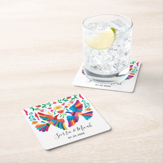 Levendige Mexicaanse geïnspireerde vogels en Flora Kartonnen Onderzetters (Insitu)