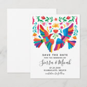 Levendige Mexicaanse geïnspireerde vogels en Flora Save The Date (Voorkant / Achterkant)