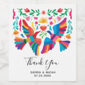 Levendige Mexicaanse geïnspireerde vogels en Flora Wijn Etiket (Enkel label)