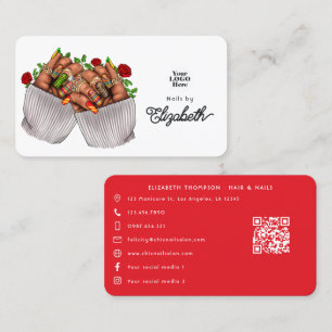 Levendige Mexicaanse Nagelsalon branding Visitekaartje