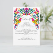 Levendige Mexicaanse Otomi Vogels Floral Fiesta Hu Informatiekaartje (Staand voorkant)