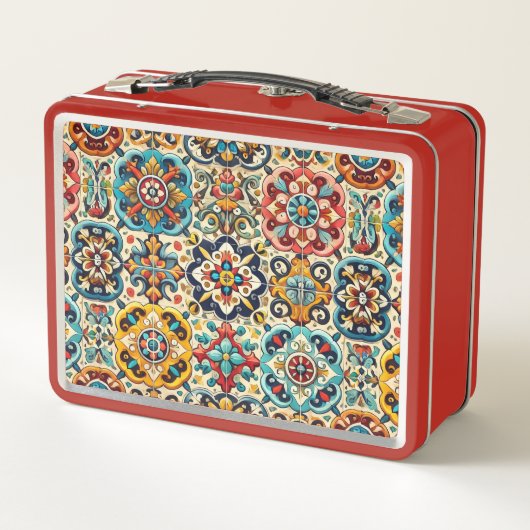 Levendige Mexicaanse rood-blauwe Tegels gepersonal (Achterkant)