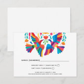 Levendige Mexicaanse RSVP-Kaart met weduwschap RSVP Kaartje (Voorkant / Achterkant)