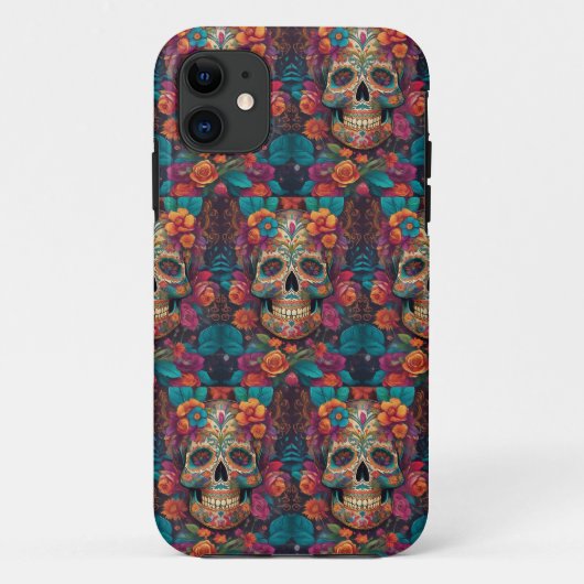 Levendige Mexicaanse viering: Sugar Skull Art Case-Mate iPhone Case (Achterkant)