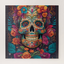 Levendige Mexicaanse viering: Sugar Skull Art Legpuzzel