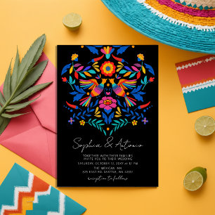 Levendige Mexicaanse Vogels Otomi Floral Fiesta Hu Kaart