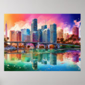 Levendige Miami Abstracte Kunstposter Poster (Voorkant)