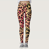 Levendige Miami Style Leopard print patroon Leggings (Voorkant)