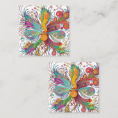 levendige microscopische wereld vierkante visitekaartje (Voorkant / Achterkant)