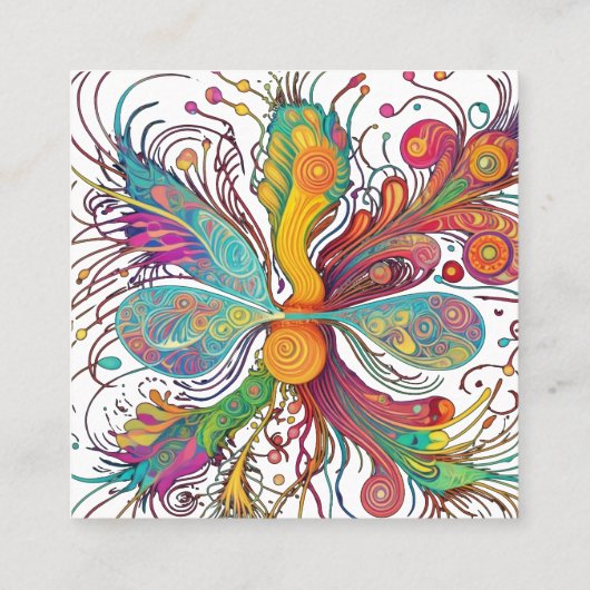 levendige microscopische wereld vierkante visitekaartje (Achterkant)