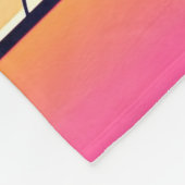 "Levendige Mid-Century Modern Flamingo Pool Sunset Fleece Deken (Hoek)