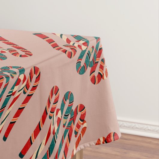 Levendige Mid Century Modern Kerst Kerststok Tafelkleed (Voorbeeld)