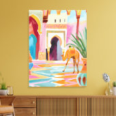 Levendige Midden-Oosterse Camel Art Print – Kleurr (Insitu (Woonkamer))