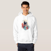 Levendige minimalistische astronautenkunst: cool e hoodie (Voorkant volledig)