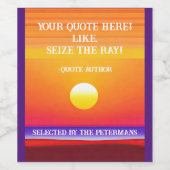 Levendige minimalistische Beach Sunset Art Wijn Etiket (Enkel label)