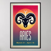 Levendige minimalistische Ram Zodiac Sign Poster (Voorkant)
