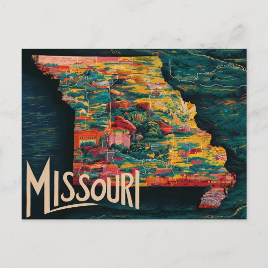 Levendige Missouri Kaart Kunst (Voorkant)