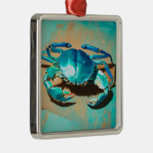 Levendige moderne blauwe krab metalen ornament (Rechts)