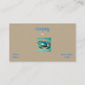 Levendige moderne blauwe krab - Visitekaartje (Achterkant)