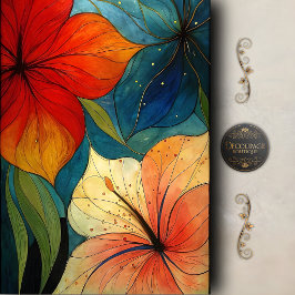 Levendige Moderne Bloemendecoupage Tissuepapier
