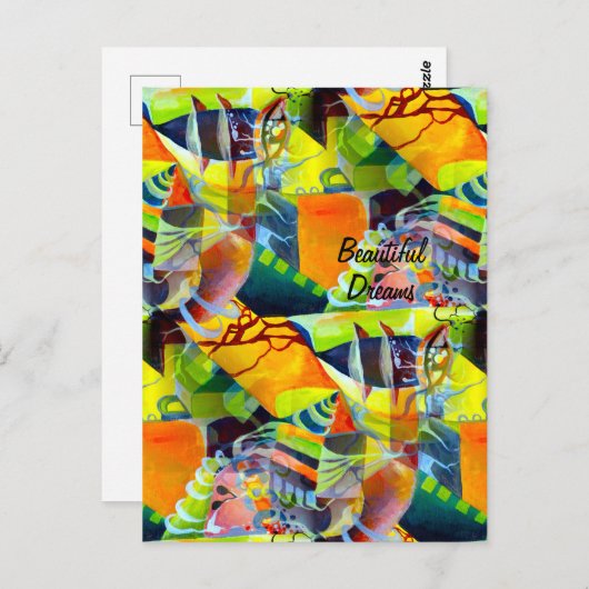 Levendige moderne dromen in de Waterverf kunst Briefkaart (Voorkant / Achterkant)