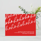 Levendige moderne kerst Ho Ho Ho Ho Foto Feestdagenkaart (Staand voorkant)