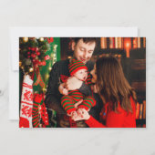 Levendige moderne kerst Ho Ho Ho Ho Foto Feestdagenkaart (Achterkant)