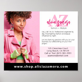 Levendige Moderne Magenta Mode Aangepaste Foto Mar Poster