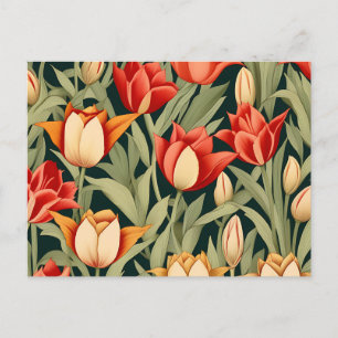 Levendige moderne tulpen Bloemen Briefkaart