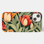 Levendige Moderne Tulpen Bloemig iPhone Hoesje (Achterkant horizontaal)