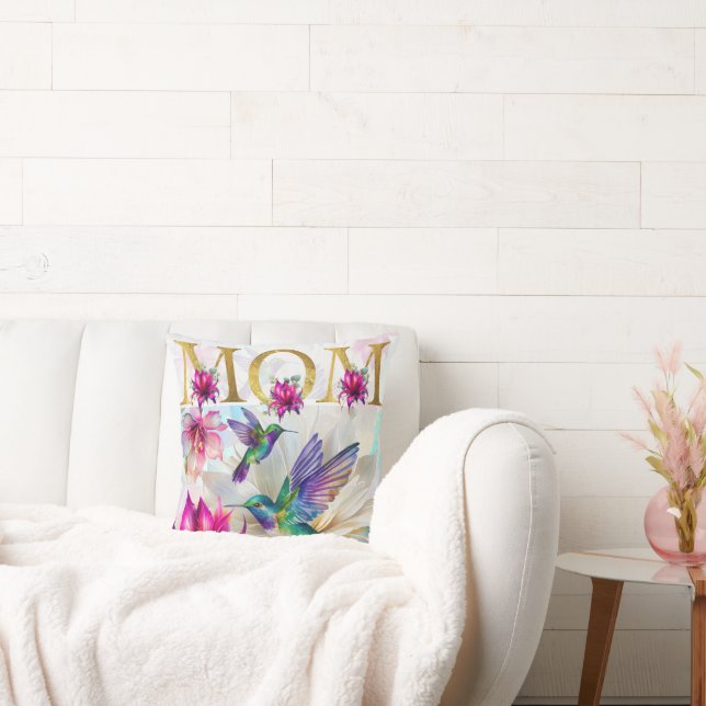 Levendige moeder Hummingbird Gift Kussen (Bank)