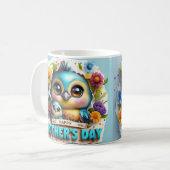 Levendige Moederdag Vogel Met Kuiken Ontwerp Koffiemok (Voorkant links)