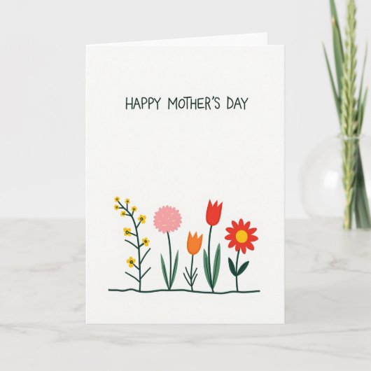 Levendige Moederdagkaart Flora Kaart (Voorkant)